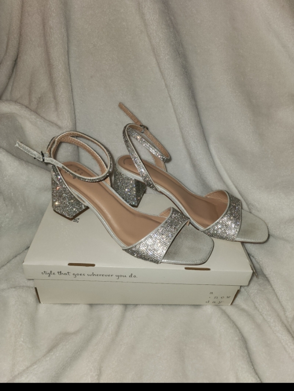 A new day womens shoe size 9.5 Shannon rhinestone heels